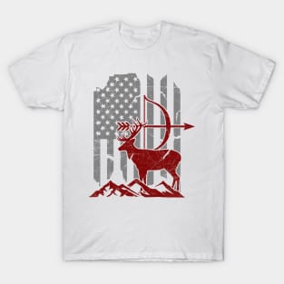 'Bow Hunting Deer Flag' Awesome Hunting Gift T-Shirt